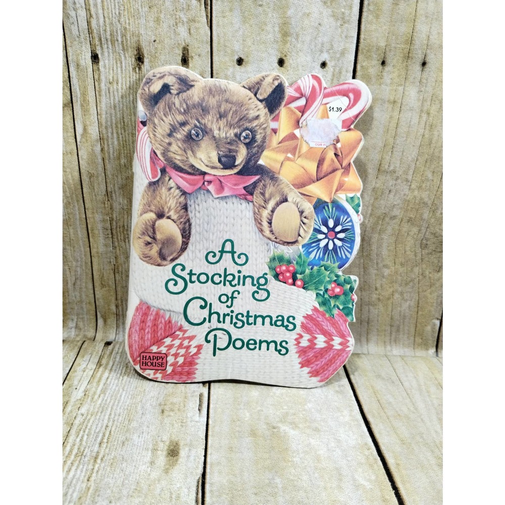 Vtg A Stocking of Christmas Poems Happy House Book (bb10)